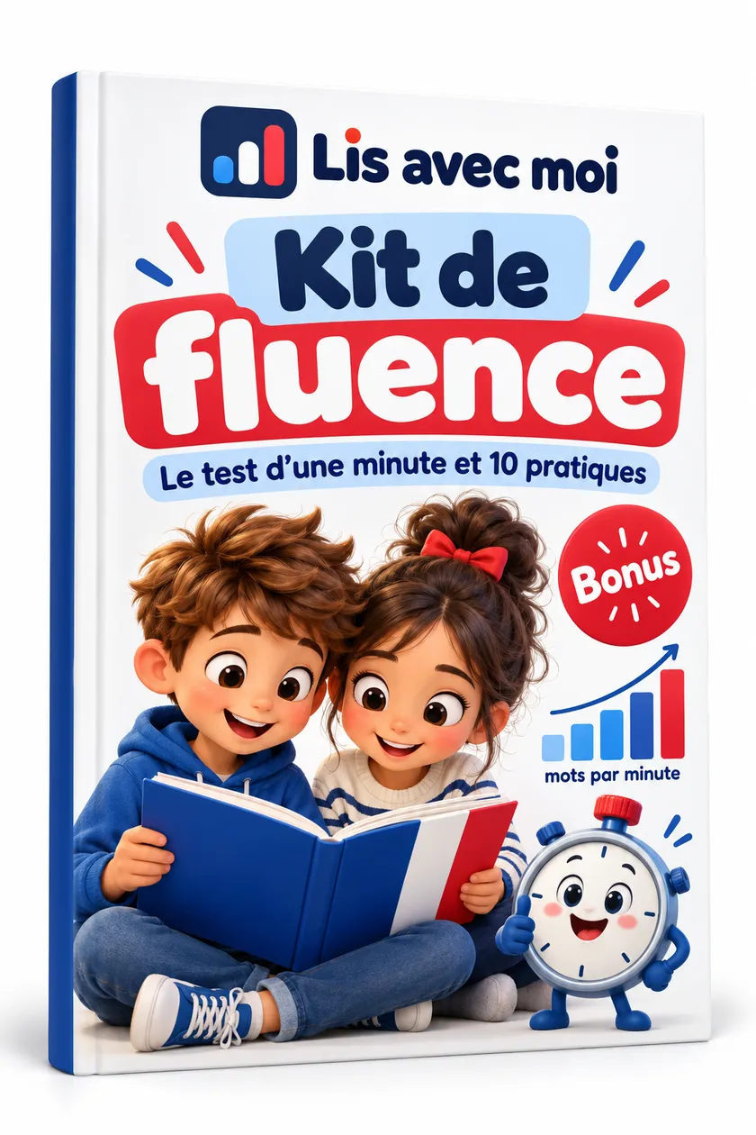Couverture du Kit de fluence, avec deux enfants et un chronomètre